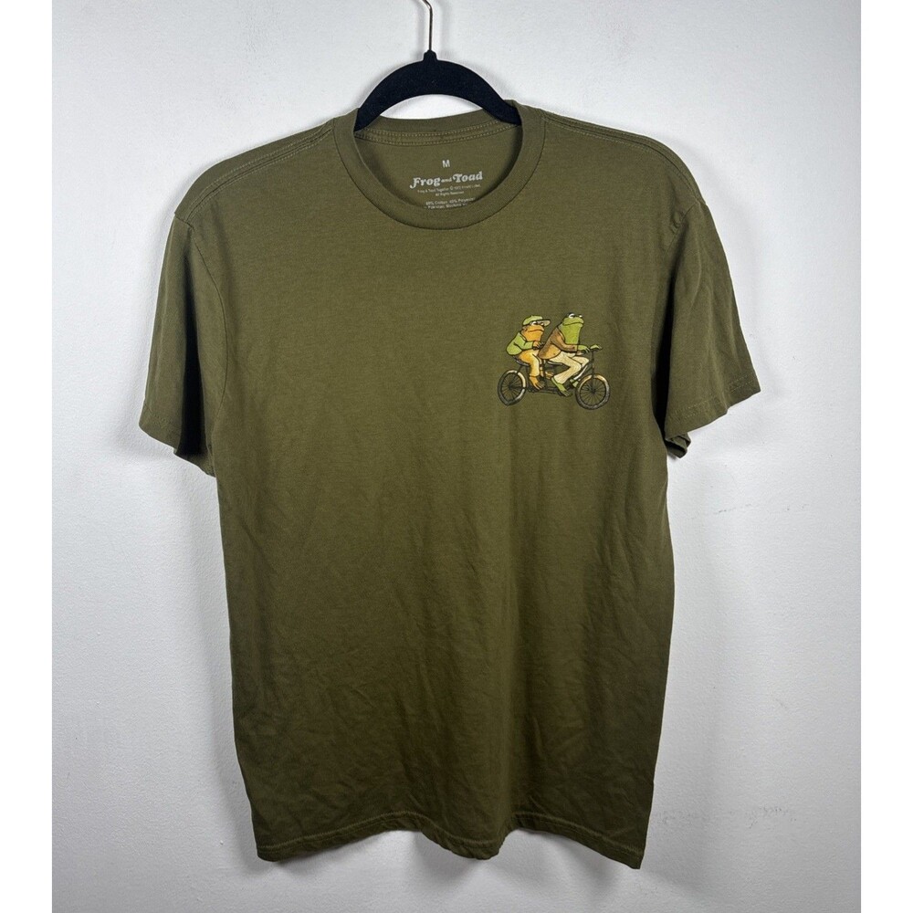 Frog and Toad Together Graphic T-Shirt Adult Medium Olive Green Cottagecore Tee
